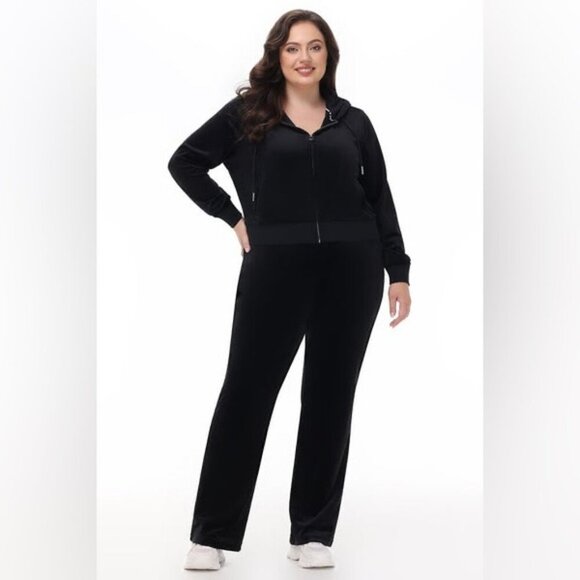 Juicy Couture Pants - NWT Juicy Couture Black OG Big Bling Velour Track Pant 1X Plus Size Pull On Y2K‎